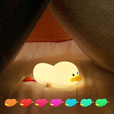 Creative Duck LED Sleeping Night Light Children Bedside Table Lamp USB Bedroom 