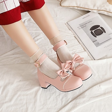 Ladies Round Toe Lolita Sweet Pump Ankle Strap Mary Jane Platform OL Date Shoes 