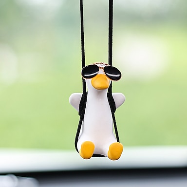 Cute Car Hanging Interior Accessories Rearview Mirrors Charms Ornament Swing Penguin Car Decor 