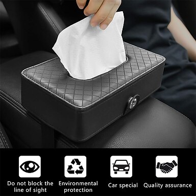 Universal Car Visor Tissue Box Napkin Holder Leather Backseat Paper Towel Case 