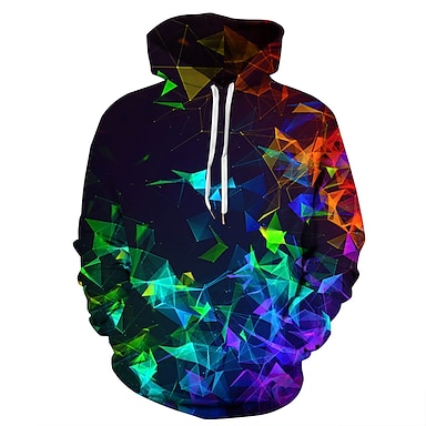 pizoff unisex 3d digital print geometry colorful galaxy hoodies long ...