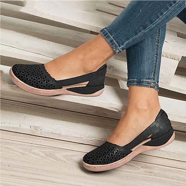 Bon Soir Canvas Shoes for Women Loafers Platform Slip on Flat Sneakers