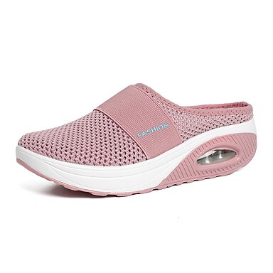 Mujer Zuecos Mulas Deportivas Tacón Cuña Dedo redondo Deportivo Casual  Diario Exterior Flying Weaving Mocasín Verano Color sólido Negro Gris Rosa  claro 8671422 2022 – $30.67