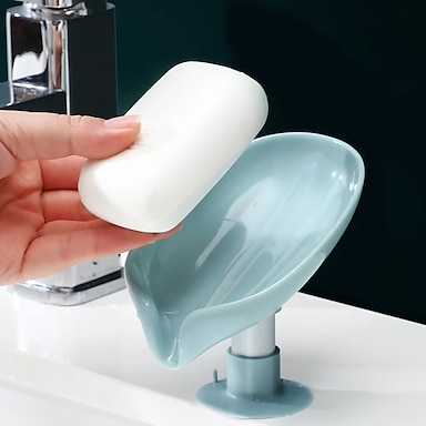 Soap Dish Bathroom Silicone Soap Hold Draining Holder Soapbox Tray Water Drainer 