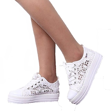 Womens Breathable Lace Up Sneaker High Top Lace l Casual Faux Pearl Casual Shoes 