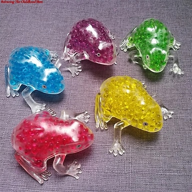 Cute Novelty Bead Ball Sticky Squeeze Frogs Squeezing Decompression Stress Toy 