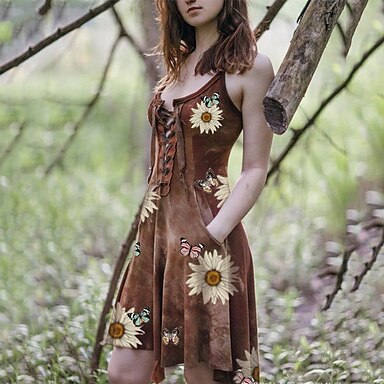 Women's Slip Dress Short Mini Dress Black Brown Sleeveless Floral Pocket Print...
