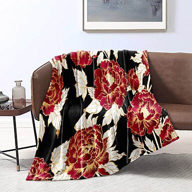 HHL Large Flannel Fleece Throw Blankets Card White Elephant Tropical Flowers Leaves Soft Warm and Lightweight Blanket for Couch,Bed,Sofa,Travel,All Seasons Suitable for Women,Men and Kids