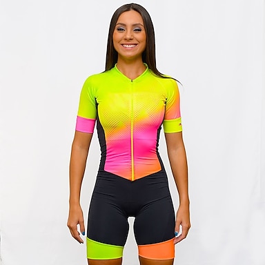 Women's Short Sleeve Cycling Jersey with Shorts Triathlon Tri Suit ...
