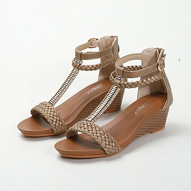 Women's Sandals Wedge Sandals Buckle 