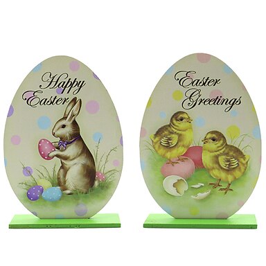 Wall hanging picture/plaque Easter Spring Time Bunny and Chick Rabbit Chicken 