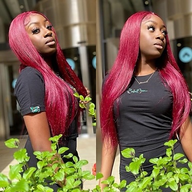 burgundy human hair wig