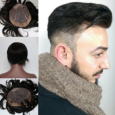 black men's hair replacement wigs