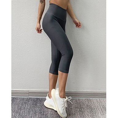 Women's High Waist Yoga Pants Capri 