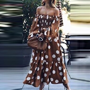 Zara A-lijn jurk bruin elegant Mode Jurken A-lijn jurken 