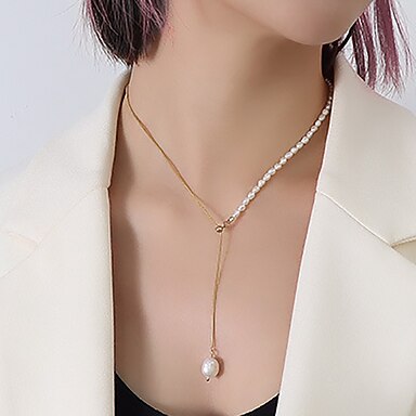 Pendant Necklace Chain Necklace Necklace Women S Geometrical Imitation Pearl Artistic Simple Fashion Vintage Cute Gold 50 Cm Necklace Jewelry 1pc For Street Daily Holiday Engagement Festival 22 21 37