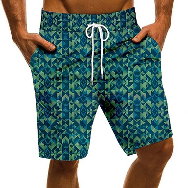 Bellivera Men's Beach Shorts,Printed Short Trunks with Mesh Lining 2 Pockets for Summer 