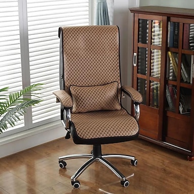 Funda de silla de oficina elástica para silla de ordenador funda de silla funda de silla de oficina marrón, size:L sillón de relajación de protección decorativa funda de silla universal 