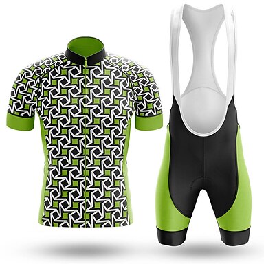 Details about   Man Sports Jersey Bib Shorts 3D Pad Bicycle Set Sports Wear Road Green Color 