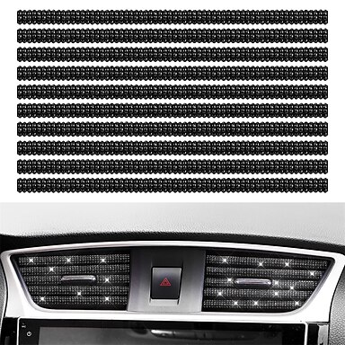 Bling Car Air Conditioner Vent Outlet Trim Decoration Strip for All Straight Air Vent Outlet Rainbow Lady Crystal 10 Pieces Bling Car Vent Outlet Trim,Bling Car Accessories for Women 