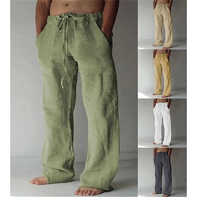 Mens Plain Drawstring Causal Yoga 3/4 Pants Beach Pocket Trousers Plus Size New 