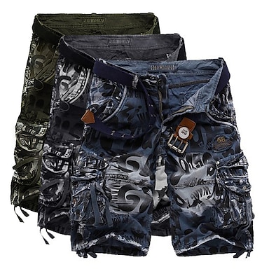 Men's Cargo Shorts Hiking Shorts Multi Pocket Camo / Camouflage Knee ...