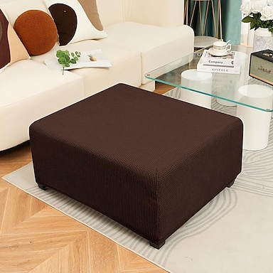 Stretch Couch Cover Polyester Protector Furniture Covers Rectangle Folding Storage Stool Protectors Slipcovers for Living Room 6SHINE Ottoman Slipcover Square 