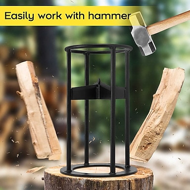Manueller Holzspalter Aus Gusseisen – Schwere Ausführung, Abnehmbar & Sicher, Perfekt Für Kaminholz & Camping