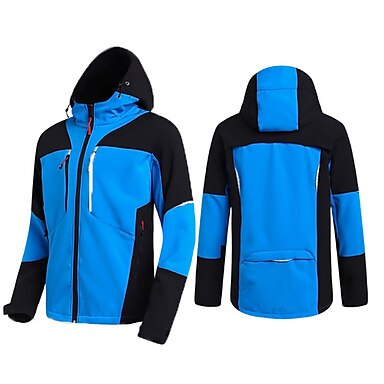 Softshell Jacket Reflective Strip Waterproof Fleece Jacket Windproof Winter Coats Outdoor Jacket Breathable Mens Sports Jacket 