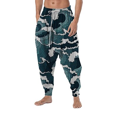 Men's Joggers Trousers Summer Pants Beach Pants Baggy Harem Pants ...