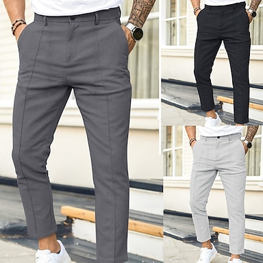 Men's Trousers Chinos Work Pants Pocket Plain Outdoor Daily Going out ...