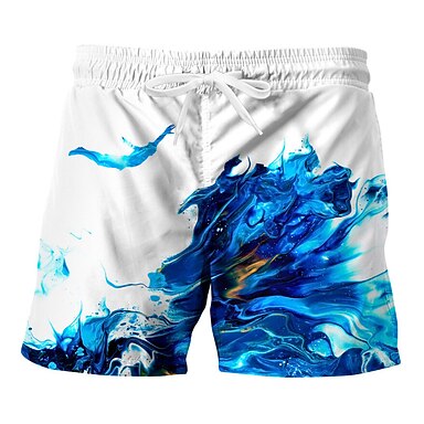 Short De Bain Homme 2025 - Impression 3D, Taille élastique, Polyester Rapide - Pour Plage, Piscine, été