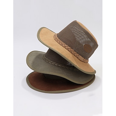 Chapeau En Feutre De Laine De Lama – Style Cowboy, Taille L Homme, Marron, Fait Main Neuf