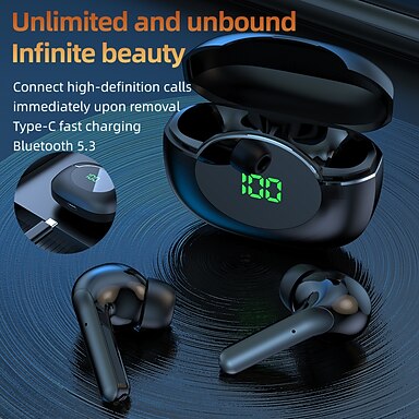 Jectse Écouteurs Ouverts à Oreillette Unique, Oreillettes sans Fil V300 Bluetooth 5.4, Rotation