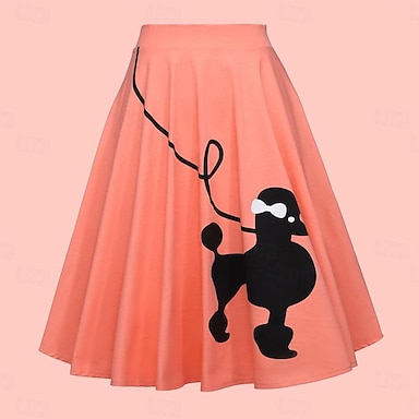 50s Poodle Skirts for Women Vintage High Waist A line Skirt 1950s Party Swing Skirts Casual Daily Skirt 2024 24.99