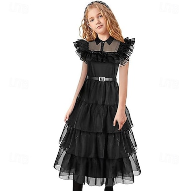 Wednesday Addams Addams family Wednesday Dress Women's Girls' Movie Cosplay  Gothic Black Dress Belt Masquerade Polyester World Book Day Costumes 2026 -  $41.99