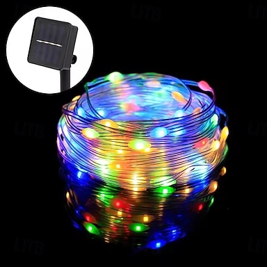 Solar LED Lichtstring met Afstandsbediening 100/200/300 LEDs Waterdichte Feeënlichten voor Bruiloft Tuin Feest en Tuin Decoraties