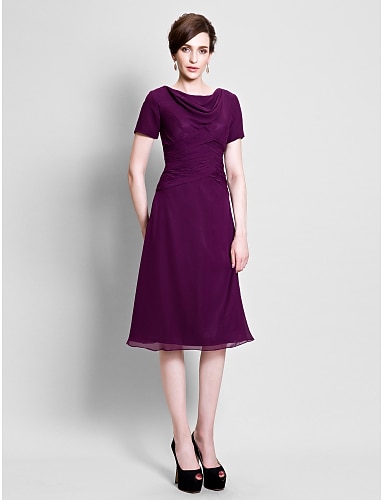 A-Line Mother of the Bride Dress Cowl 