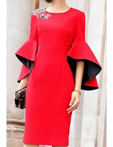 red mother of the bride dresses with jacket