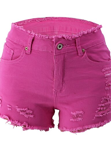 womens denim shorts frayed stretch butt 