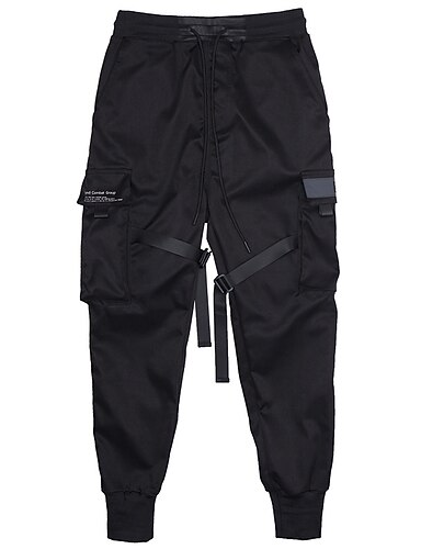 pantaloni cargo da uomo pantaloni streetwear pantaloni da jogging pantaloni  casual harem alla caviglia pantaloni harem con tasca sportiva\u0026amp;pantaloni  neri opachi techwear outdoor vestibilità del 8224147 2022 a $21.41