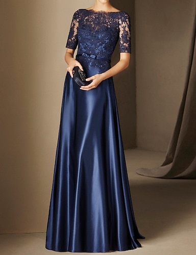a line party dress with sleeves