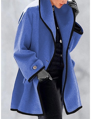 Forwelly Womens Winter Lapel Button Short Trench Coat Hooded Jacket Ladies Warm Overcoat Outwear 