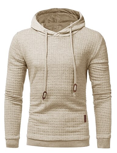 sudadera para hombre hipster gym manga larga cordón con capucha plaid  jacquard sudaderas con capucha, gris oscuro, medio 8329642 2022 – $24.83
