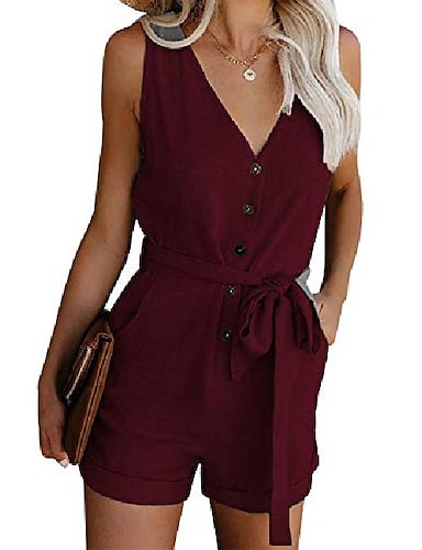 Romper Solid Color Casual Casual Daily ...