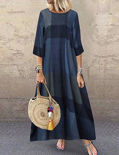 color block tunic maxi dress