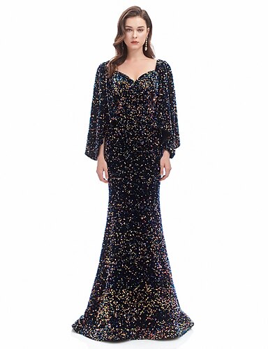 flutter sleeve evening gown