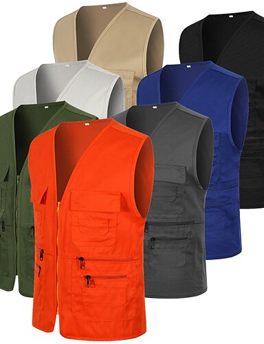 LaoZanA Mens Multi-Pocket Gilet Photography Vest Waistcoat Sleeveless Outdoor Fishing Jacket