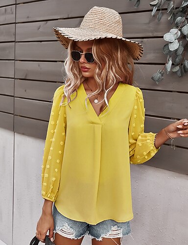 V Neck Casual Streetwear Tops 