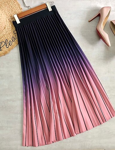 gradient pleated skirt